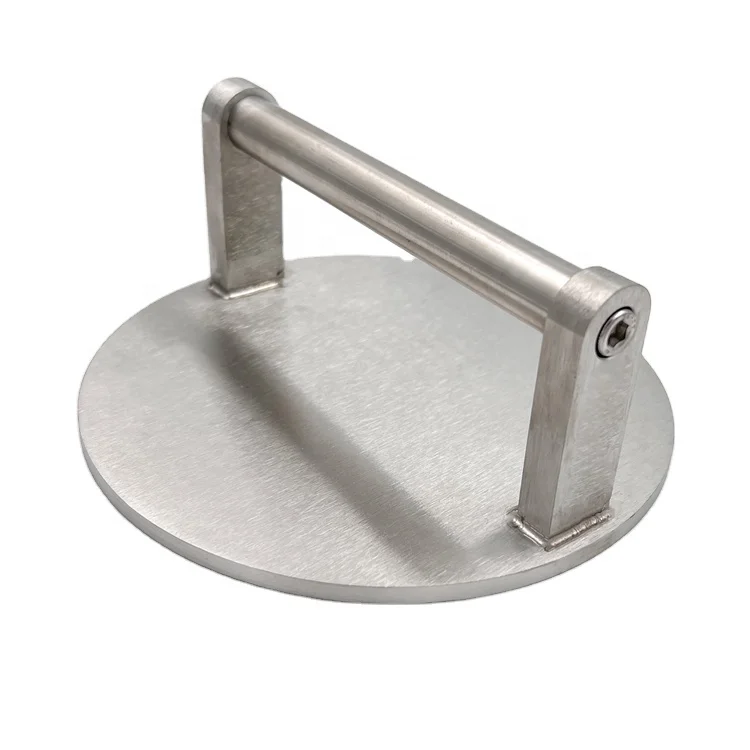Stainless Steel Flat Bottom Polished Smashed Burger Press Smashing Beef Patties Making Hamburgers Panini