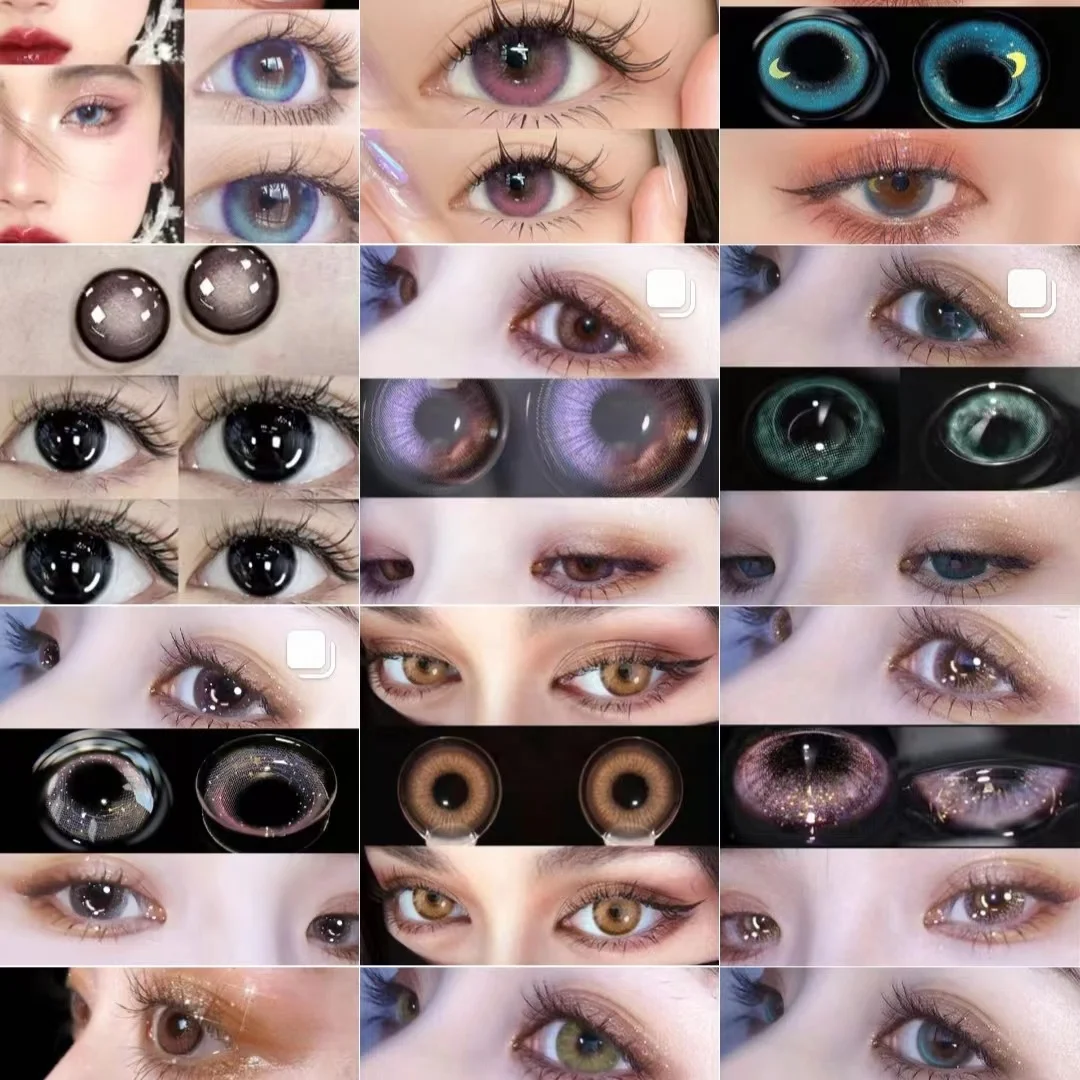 eye wear mini contact lens case eyes gray contact lens black fashionable contact lens grey