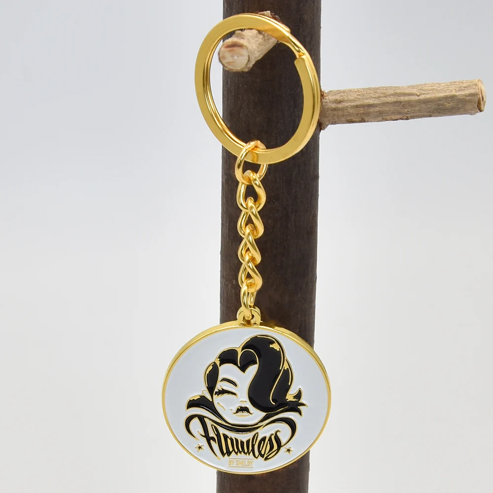 Key ring maker sample free promotion simple custom logo metal zinc alloy medal key ring for sale