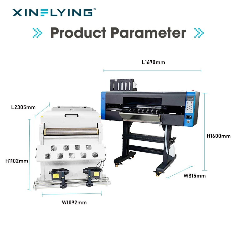 XinFlying automatic easy to operate 60cm dtf printer with 4 pcs i3200 printhead honson board and 5 years remote warranty