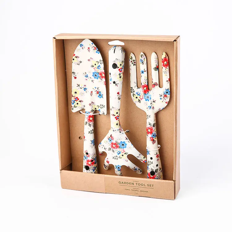 Professional garden hand tools kit 3 piece garden shovel rake fork tools