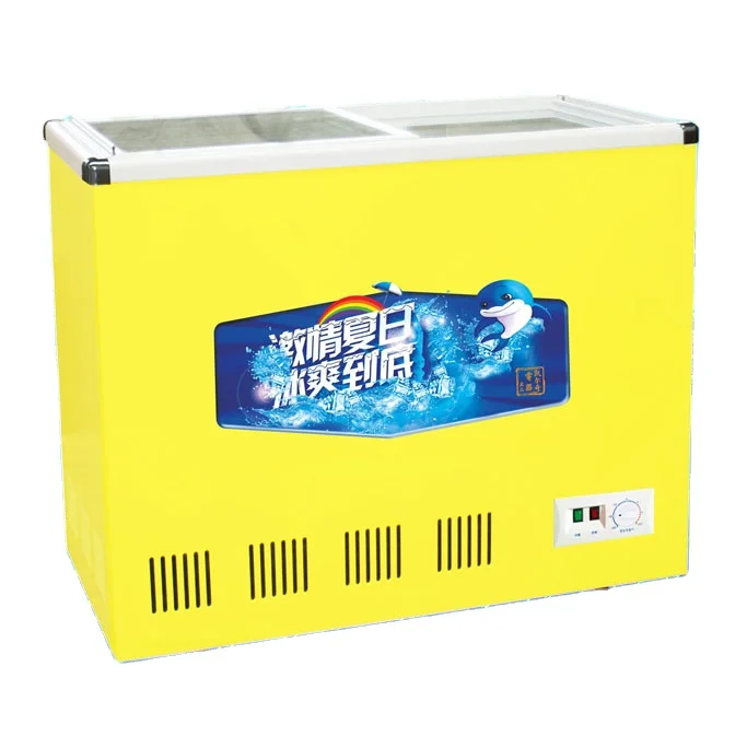 200L Chilled fish freezer with sliding glass door