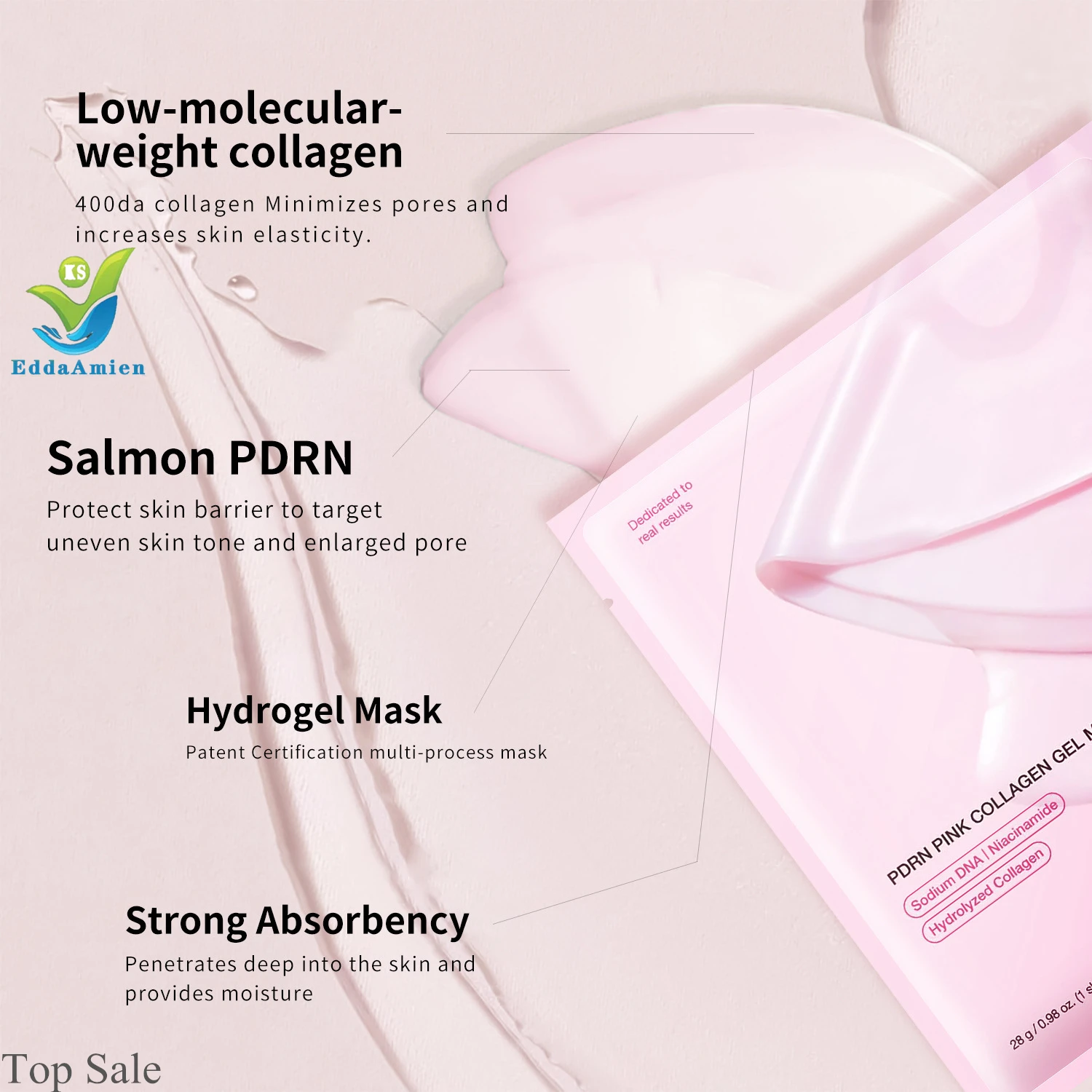 Pdrn collagen gel mask Custom logo Bio-Collagen mask Real Deep Hydration Pore Hydrogel Overnight glass skin face sheet mask