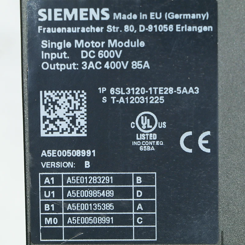 Б/у модуль Siemens Sinamics 6SL3120-1TE28-5AA3 PLC в хорошем состоянии