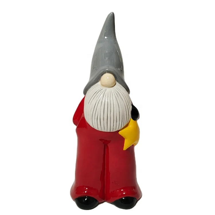 New product magic elf garden decoration faceless dwarf dwarfs holding flowers colorful elf ceramic ornaments