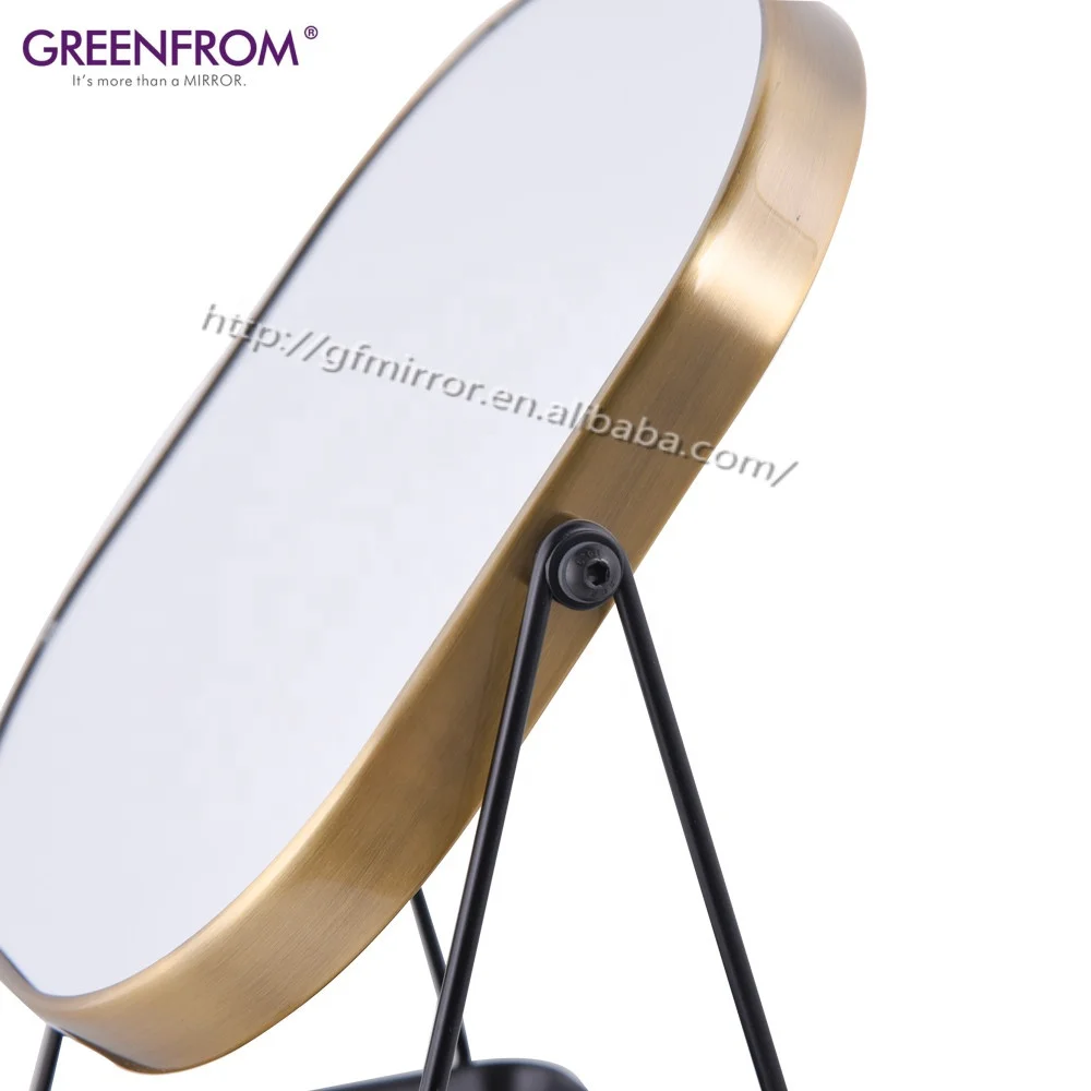 Retro Metal European Style Vintage Portable Dressing Table Mirror Swivel Vanity Mirror, Double Sided with gift box