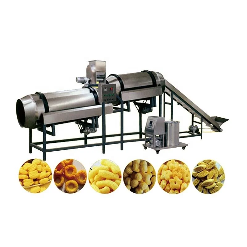 Fried Corn Bugle Snacks Food Extruder Machine Fried Chips Snacks Making Machine Fried Tortilla Snack Production Line