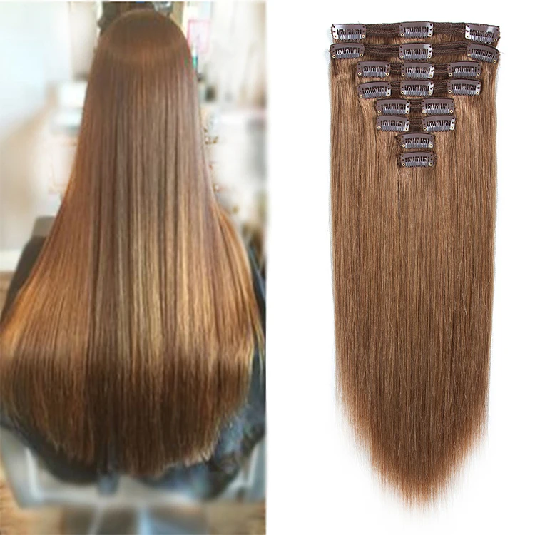Dropship hair products 180g/220g/260g/280g triple quad weft claw clip in layer hair pieces extension double drawn