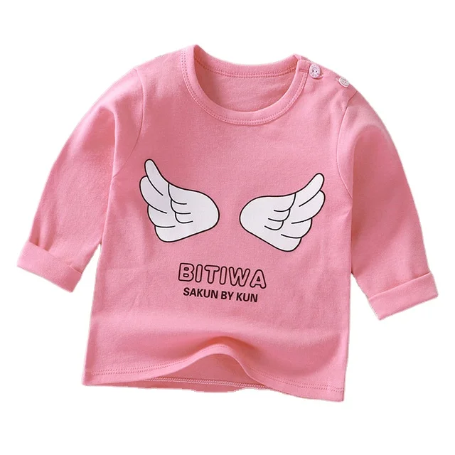 Baby sweatshirt baby boys girls long sleeves t-shirt spring  breathable 100% cotton t-shirt children top cartoon print
