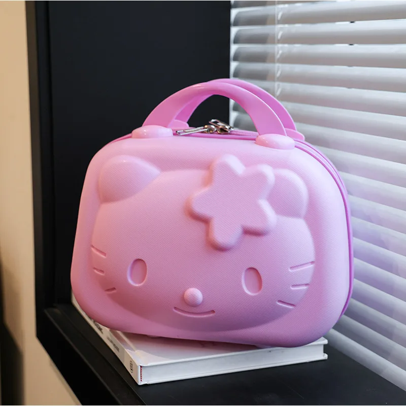 Wholesale 12 Inch Kitty Hard Shell Makeup Case KT Cosmetic Travel Toiletry Bags Mini Suitcase Lightweight Hand Luggage Gift