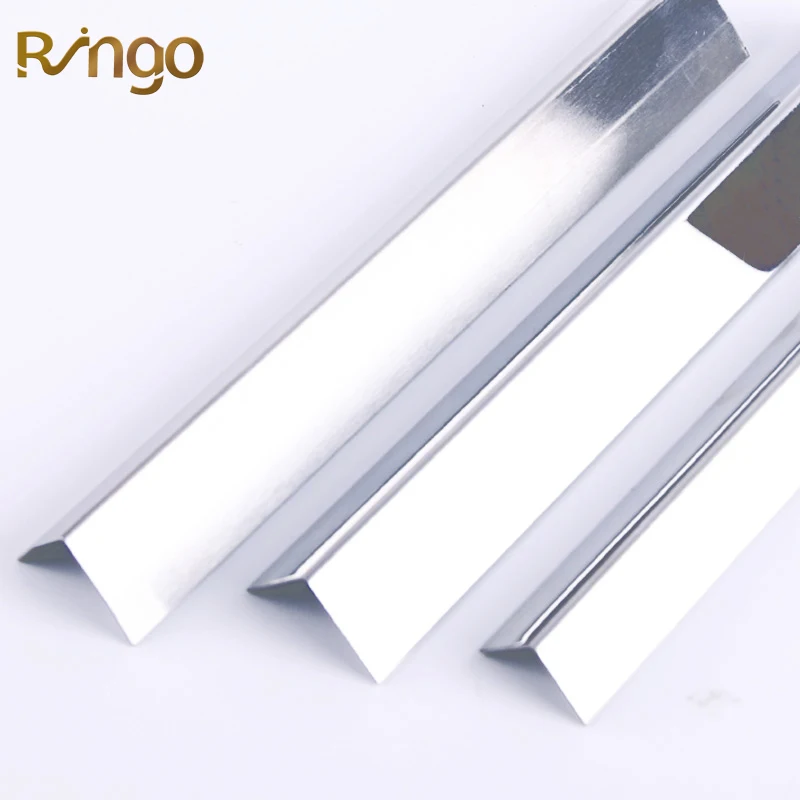 Foshan Ringo Free Sample Tile Trim Gold Mirror Black Stainless Steel Tile Trims Red Copper Decorative Metal Wall Brass Strip