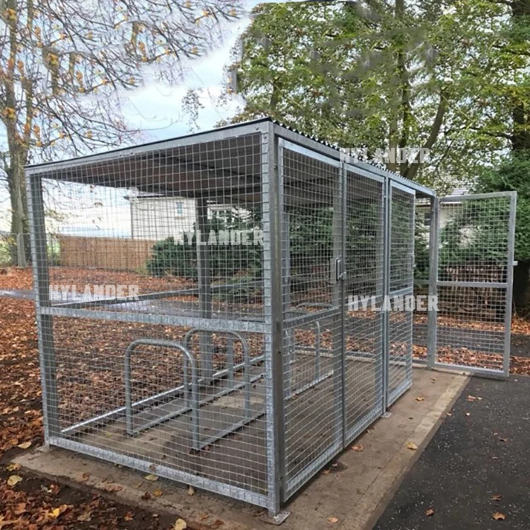 Mesh cycle locker lockable metal storage security cage for bike
