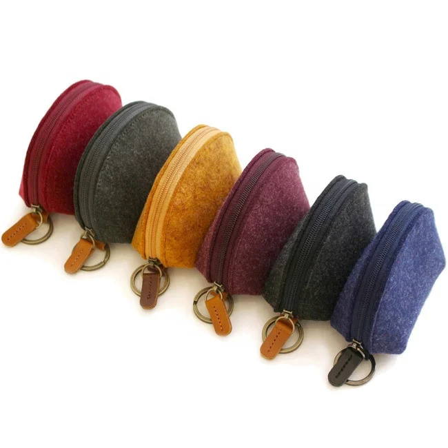 Hot selling various colors, basic felt keys, lipstick, PVC coin wallet, zipper bag