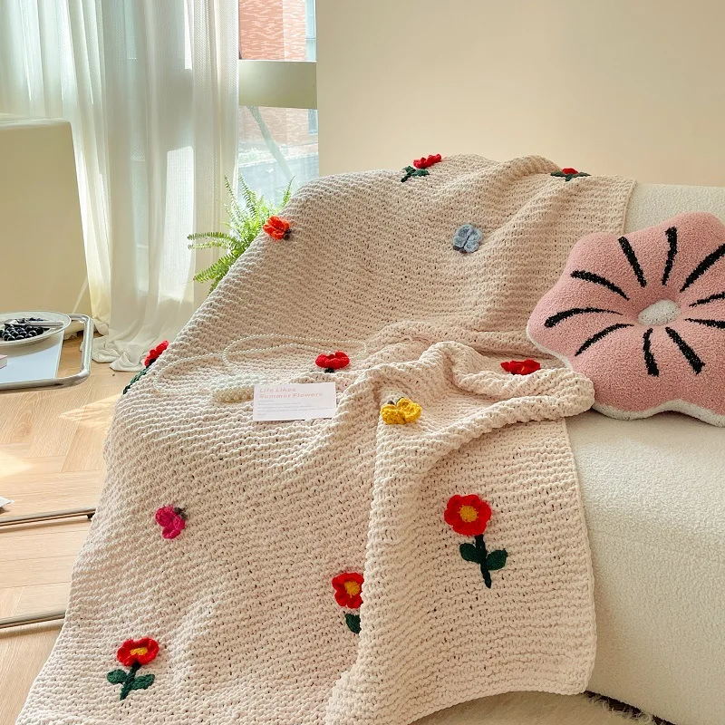 Special Offer Pure Hand-Made Heavy Rod Thread Blanket Coarse Wool Thread Blanket Baby Crochet Blankets