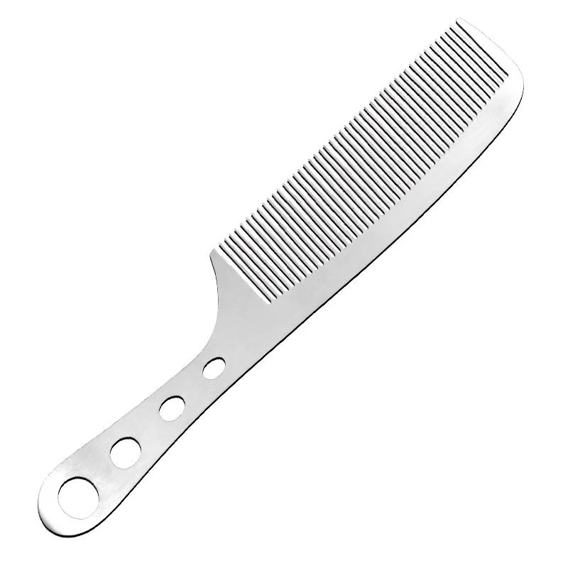 
 Ultra Thin Titanium Steel Anti Static Barber Hair Comb With Hole For Men Salon Hairdressing  