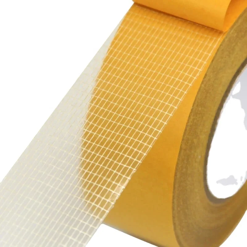 High sticky double sided fiber mesh tape fiberglass filament  adhesive tape