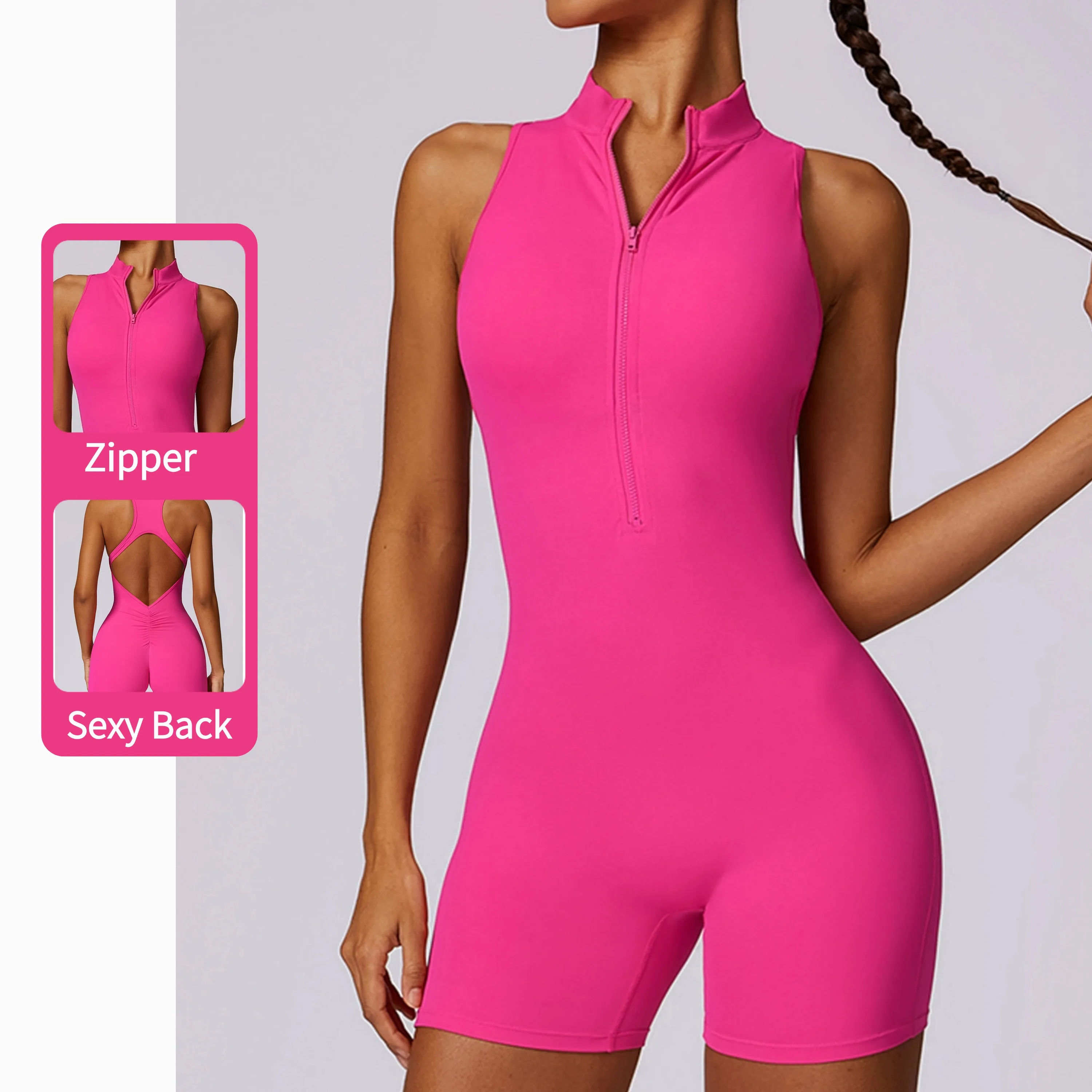 Custom Gym Clothing Breathable Seamless Short Yoga Gym Activewear Set Plus Size One Piece Short Gym Fitness Jumpsuits Playsuits
