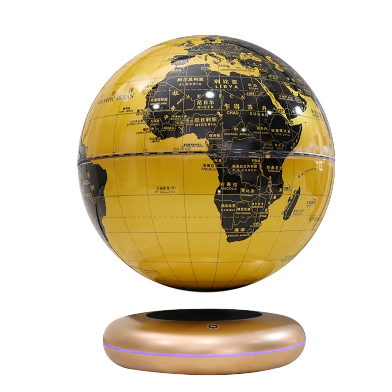 Globe Home Decoration Gift 8 Inch Printed C Shape Floating Globe, Geography World Map Magnetic Levitation Globe