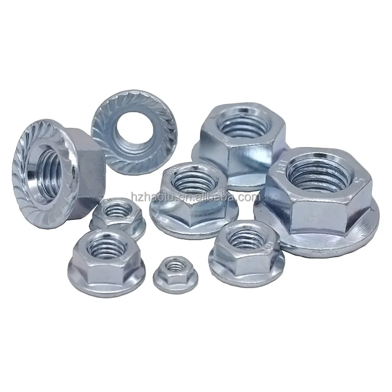 DIN 6923 M5 M6 M8 Galvanized Carbon Steel Stainless Hexagon Serrated Flange