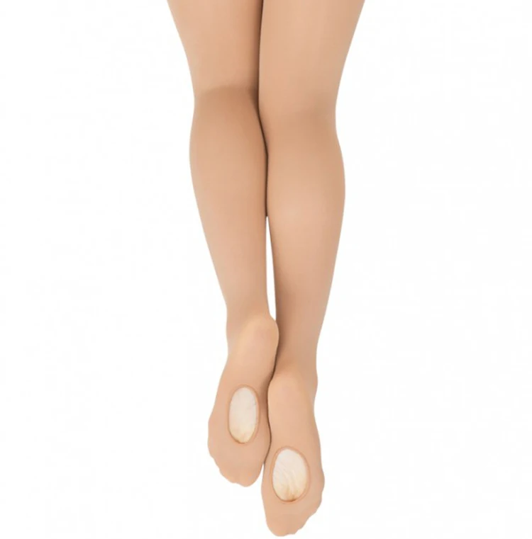 Оптовая продажа, бесплатный образец светло-коричневых детских балетных колготок