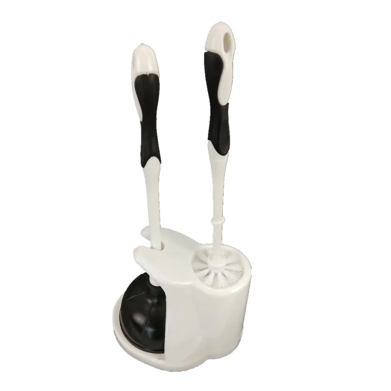 Factory sale bathroom rubber plunger and toilet brush set