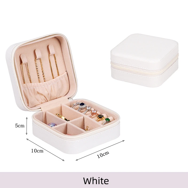 New Portable Women Girls Earrings Ear Stud Box Organizer Jewelry Storage Case Display PU Leather Small Travel Jewelry Boxes