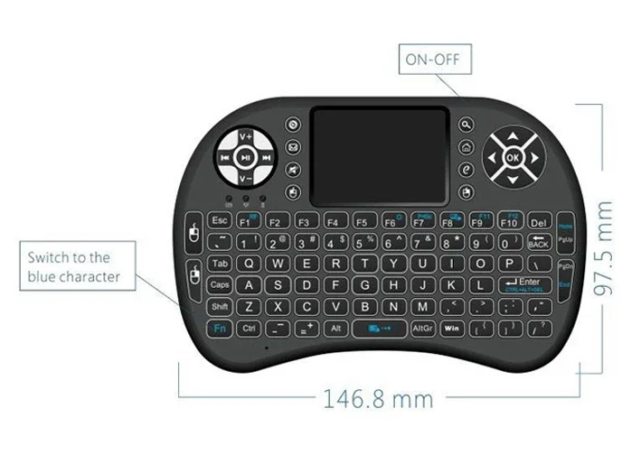 Новейшая беспроводная клавиатура 2021 ГГц i8 mini с подсветкой сенсорная панель air fly mouse для android tv box бесплатная доставка 2