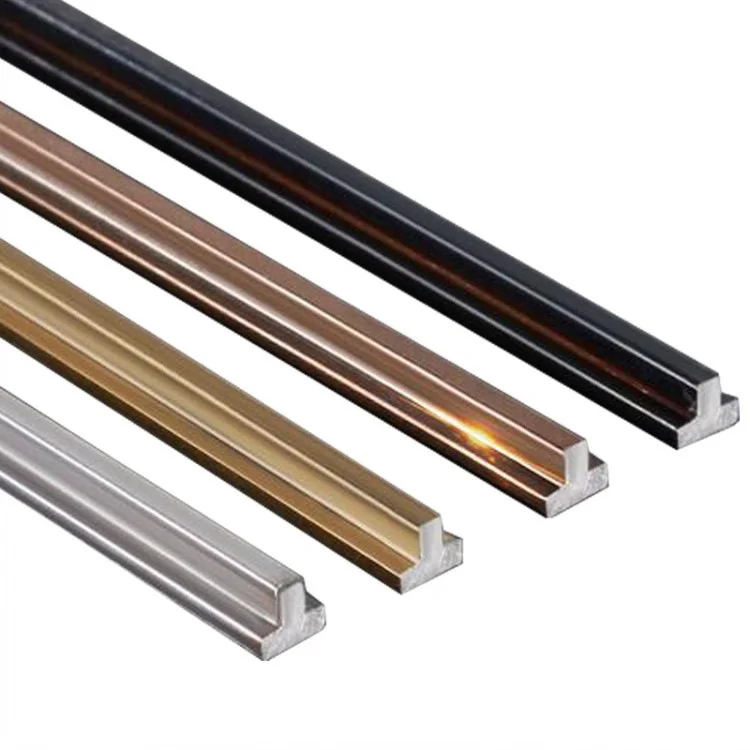 Tile Profile T Shaped Decorative Strip 304/316 Stainless Steel Tile Trim Stainless Steel Skirting For Wall Decoration