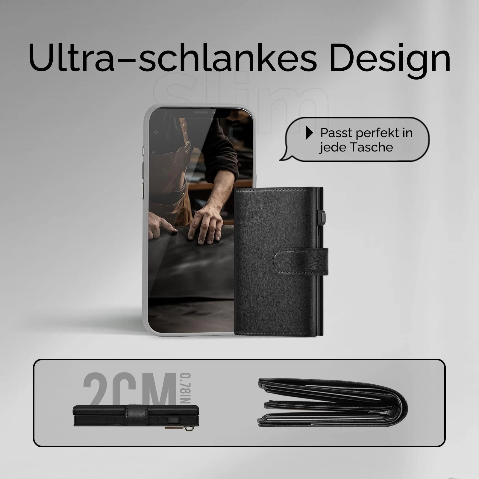 Factory Hot Sale Metal Pop Up Credit Card Holder Wallet Business Leather Card Case RFID Blocking Wallet With Zipper Coin Pocket