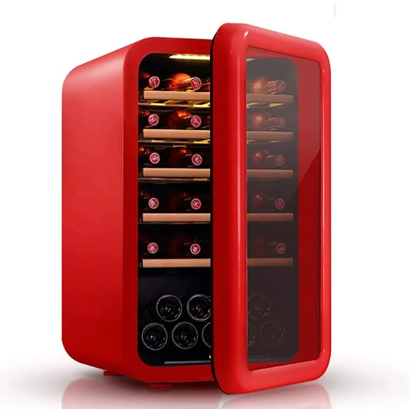39 Bottles Red/White Compressor Fan Cooling Retro Wine Cooler