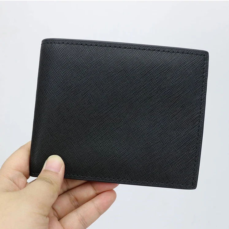 Hot sale luxury wholesale genuine saffiano leather modern wallet men card case business leather wallet for men