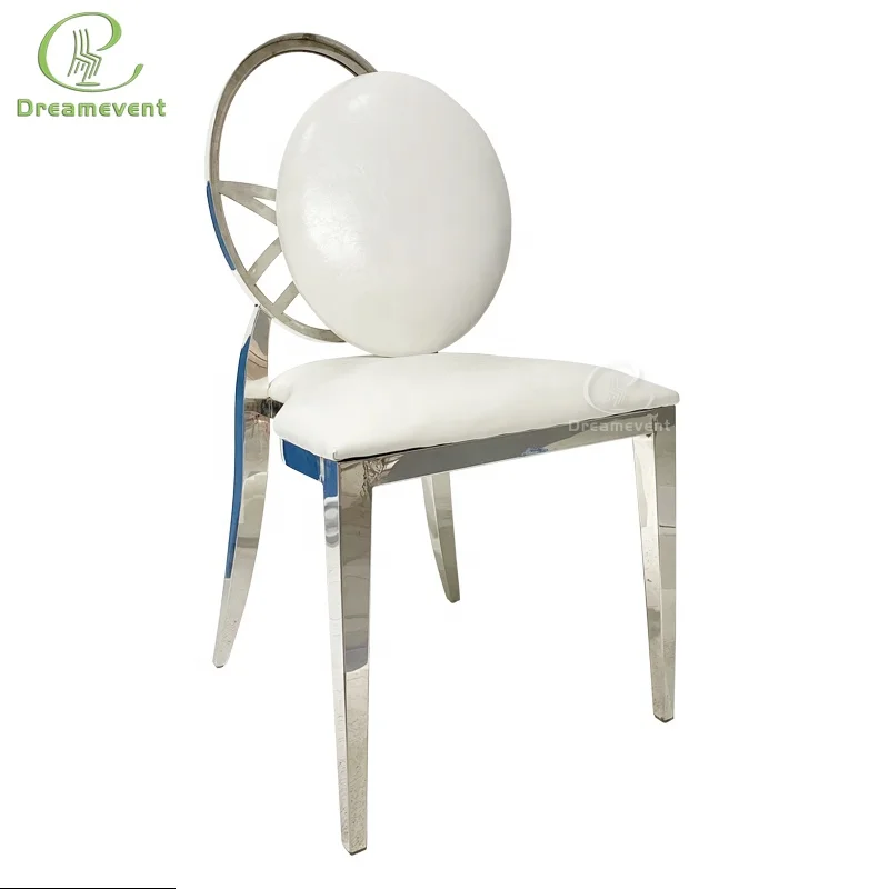 Modern leather leisure armless ghost stainless steel  rose gold banquet portable chair