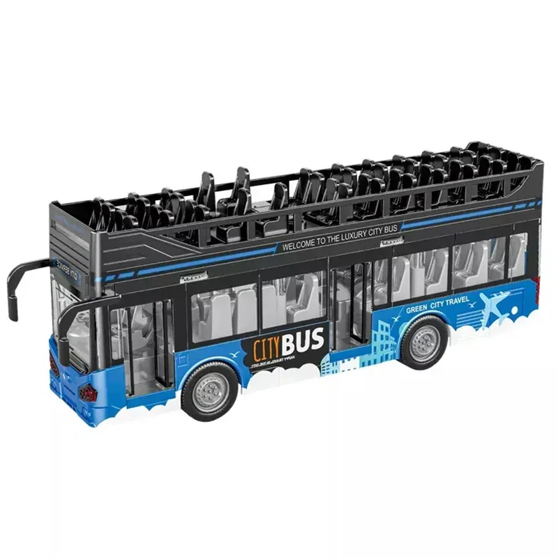 2023 New Kids Simulation City Car Bus Toys Inertia Toys Car Toy Double Decker Bus