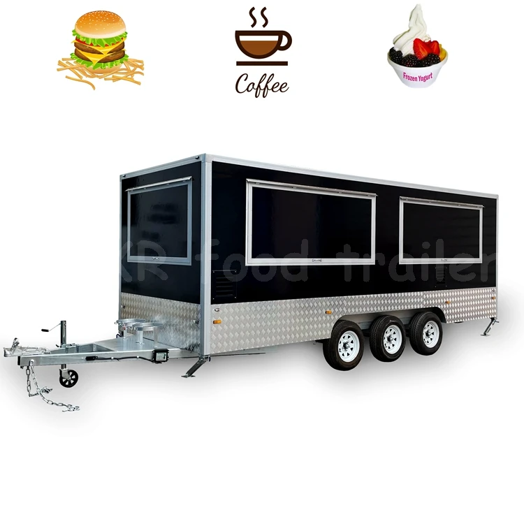 custom big coffee van mobile food truck trailers restaurant 19 feet fully equipped with full kitchen from china