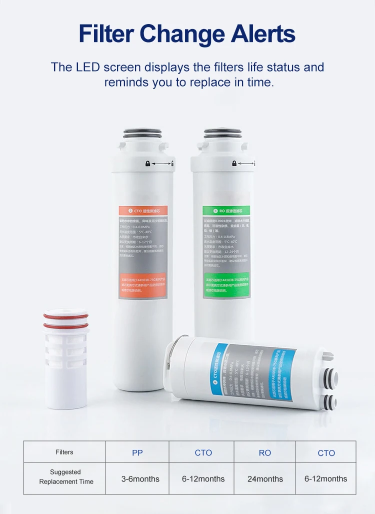 kitchen other water treatment appliances 5 stages filter water purification machine dispenser hot cold reverse osmosis system