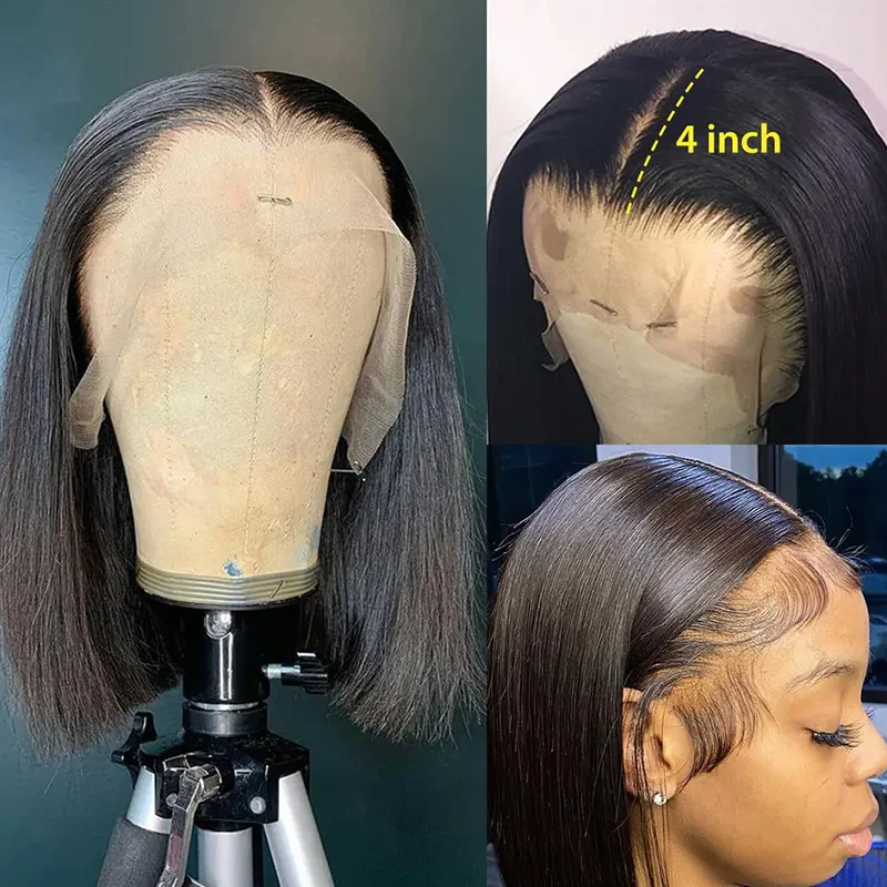 Wholesale Cheap Raw Indian Short Bob Wig Glueless Full Hd Lace Front Wigs Natural Human Hair he Lace Frontal Wig For Black Women