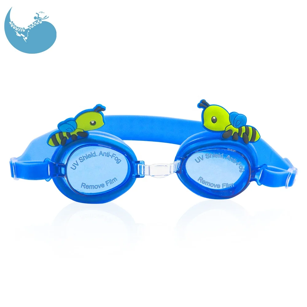 best kids children cute interesting design aqua waterproof silicone comfortable swimming goggles