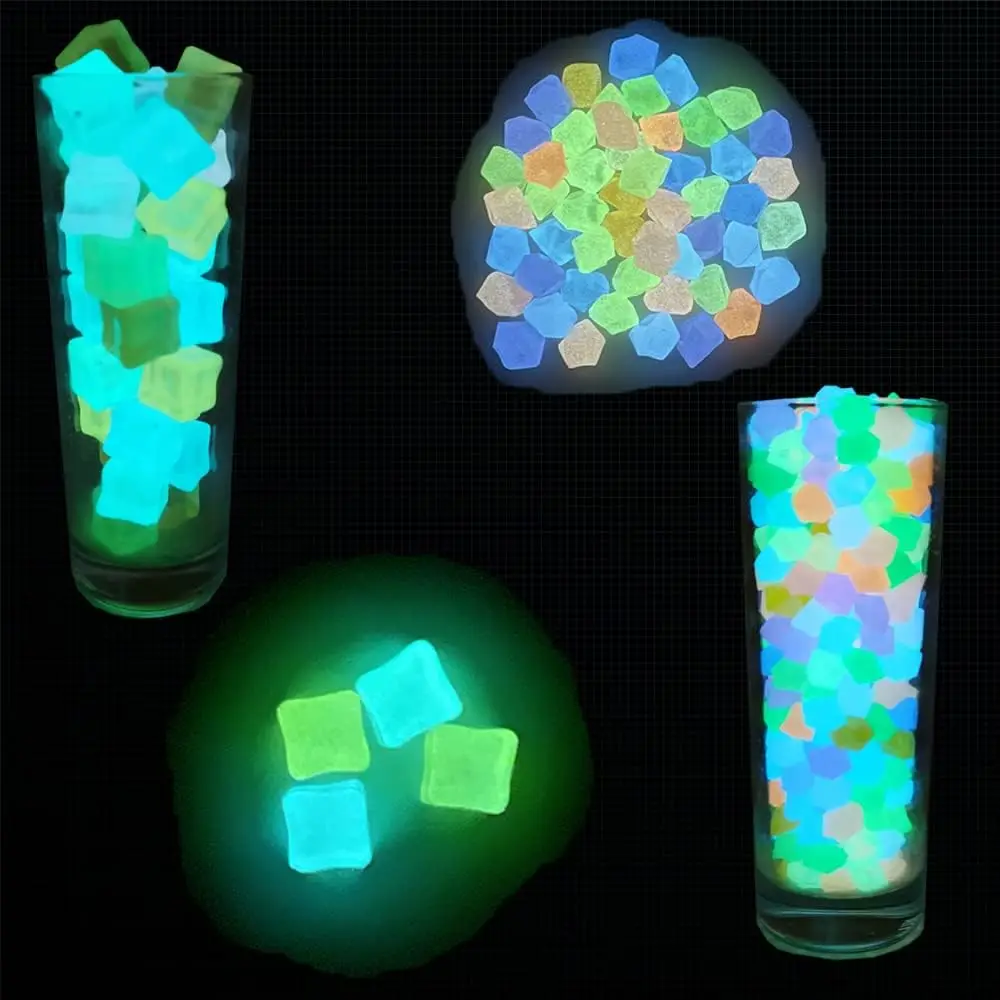 Luminous Fake Acrylic Ice Cubes Marbles Square Crushed Glow In The Dark Ice Rock for Table Decor Wedding Display Vase Fillers