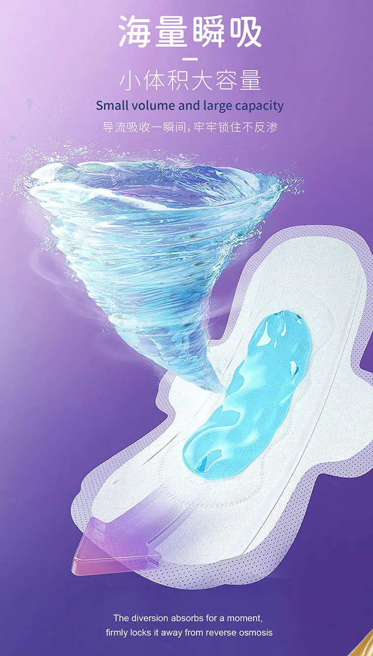 Hot Sale Female Feminine Soft Breathable Sanitary Pads Napkins Wholesale Menstrual Day Night Use Super OEM Service
