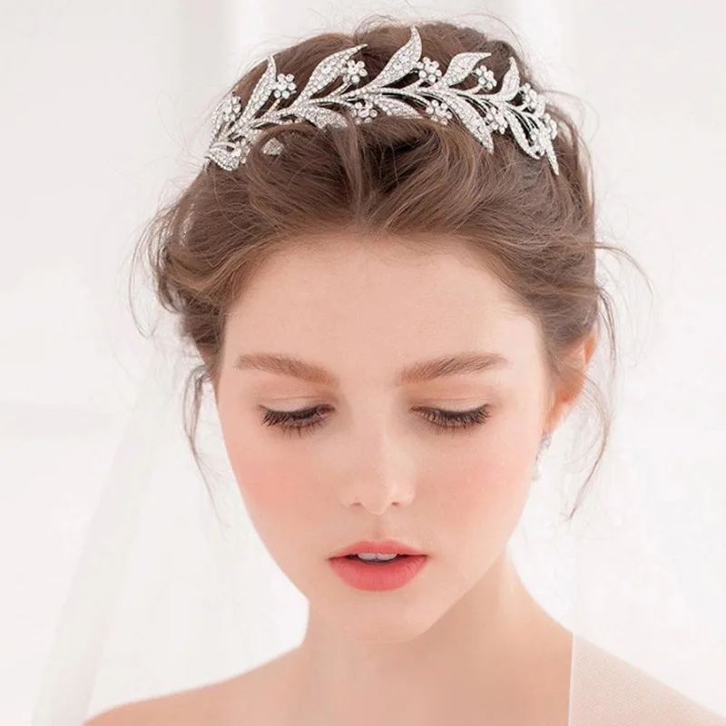 SLBRIDAL арт-деко кристаллы стразы сплав свадебная корона королева принцесса конкурс вечеринка тиара