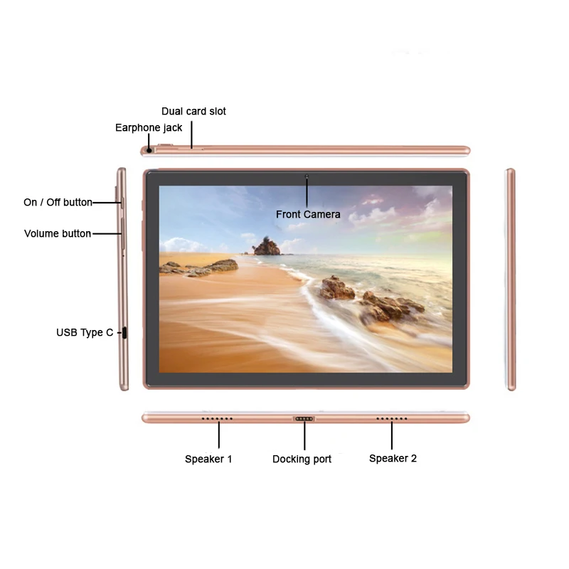 
Brightside Capactive touch screen G+G 1280*800 IPS support wireless keyboard Android 10.1 inch tablet 