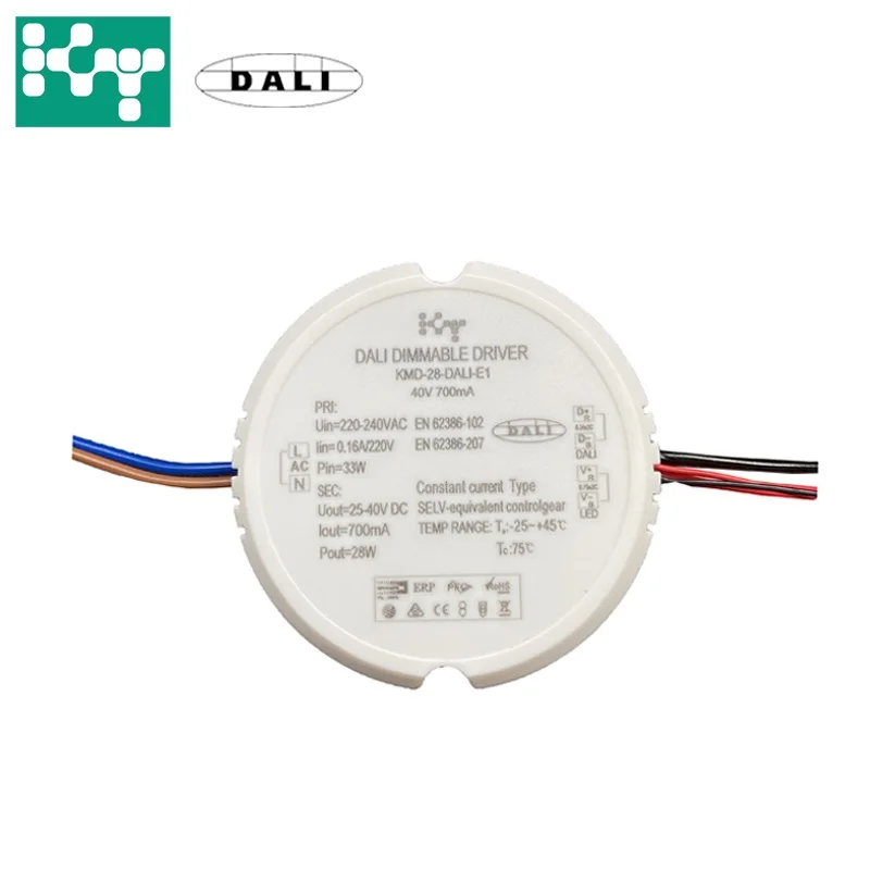 Приглушаемый светодиодный драйвер ERP 25-40 в 28 Вт 700 мА PF0.9 IP20 постоянного тока DALI1