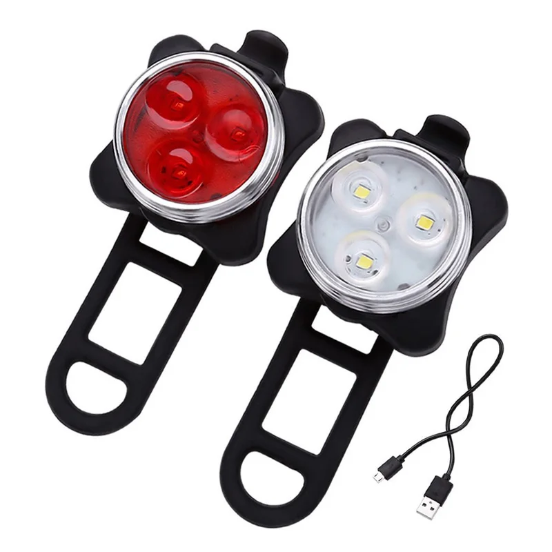 Комплект велосипедных сигнальных ламп, комплект передних и задних фонарей для велосипеда, перезаряжаемый задний фонарь для велосипеда