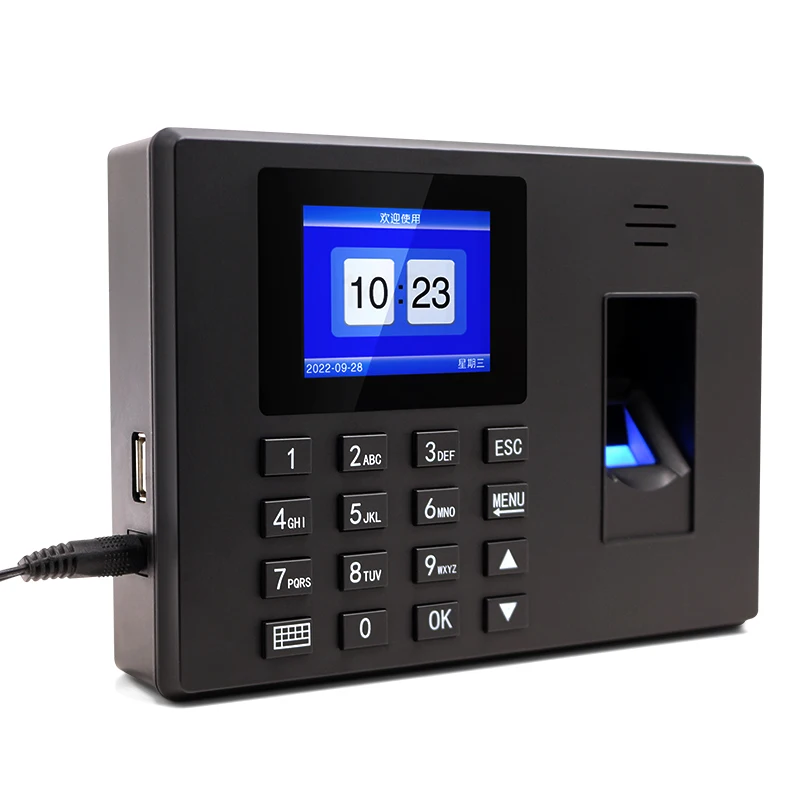 2.4inch  Biometric Fingerprint Time Attendance  USB Office Check-in Realand System Time Clock Free Software