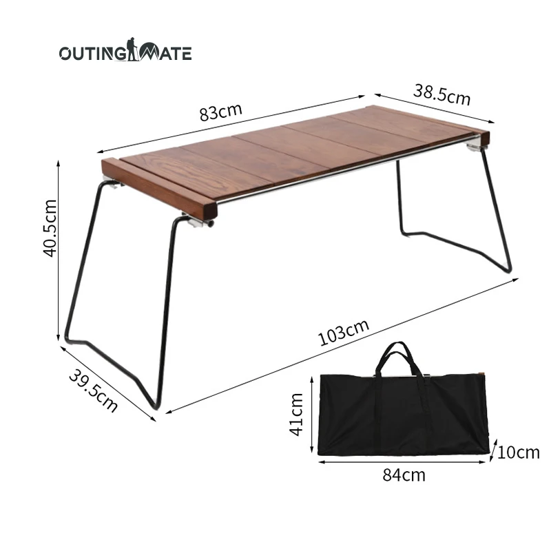 Wholesale Camping Outdoor easy-carrying zebra table Portable BBQ wooden Folding Camping Table