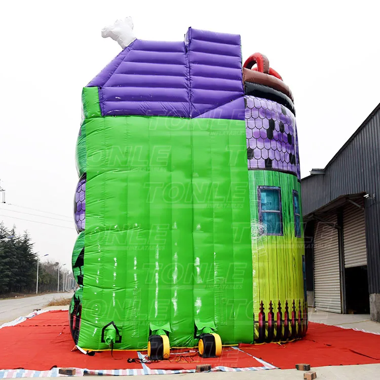 Halloween spook haunted house inflatable slide spooky mansion design inflatable large slide for sale