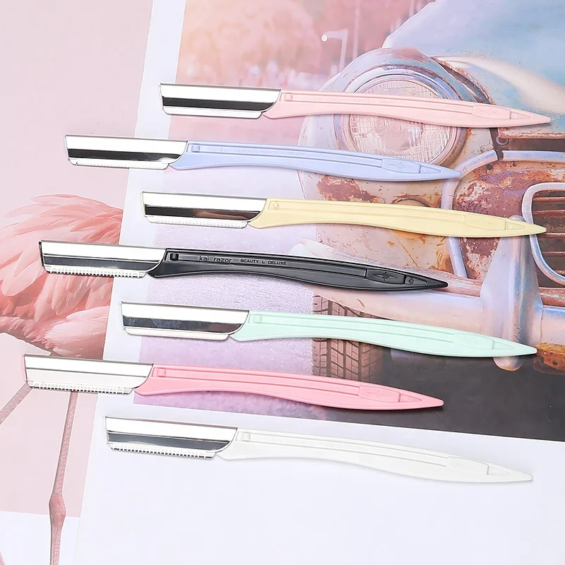 Customized package portable private label eyebrow trimmer razors eyebrow razor and facial razor