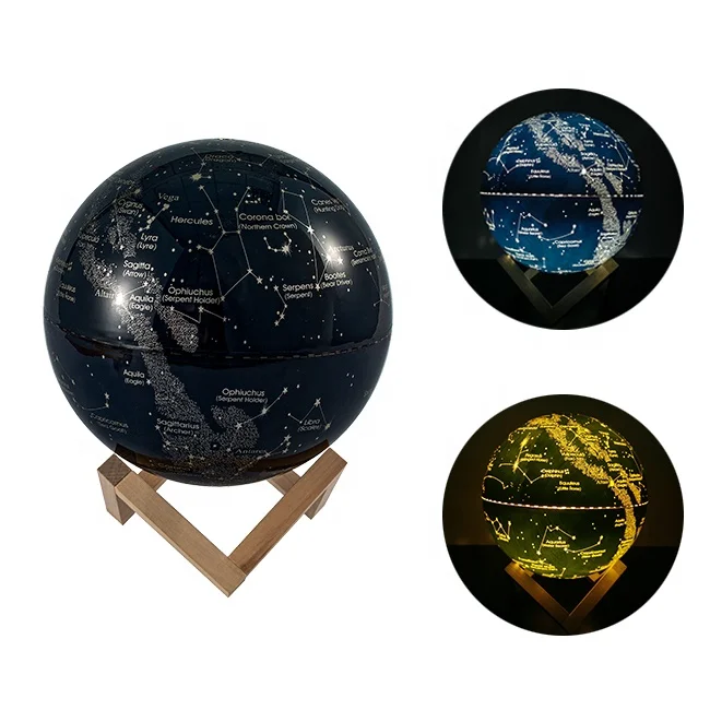 China Manufacturer New Design Illuminated Constellation Globe Shade Desk Table Lamp Rechargeable LED Moon Lamp Gifts