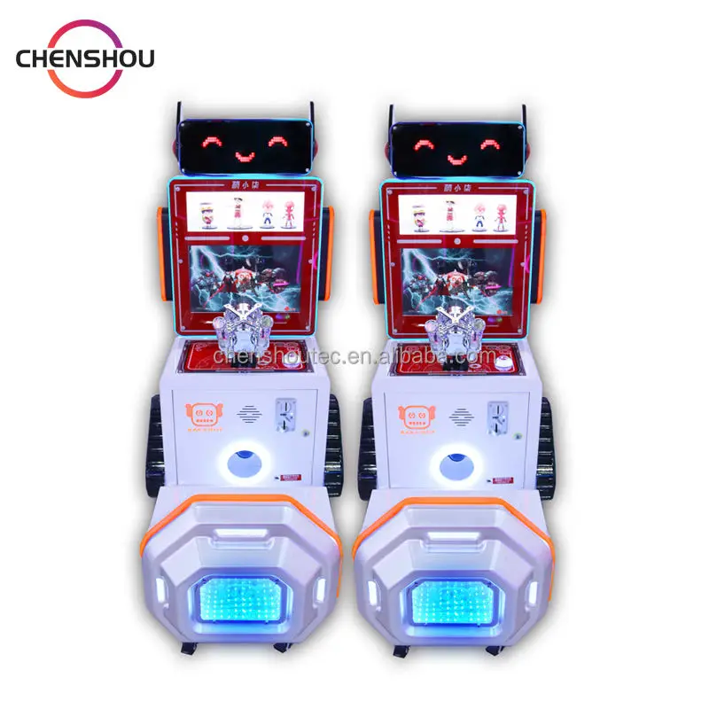 Robot Style Children Coin Game Simulator Kids Amusement Shooting Arcade Game Machine