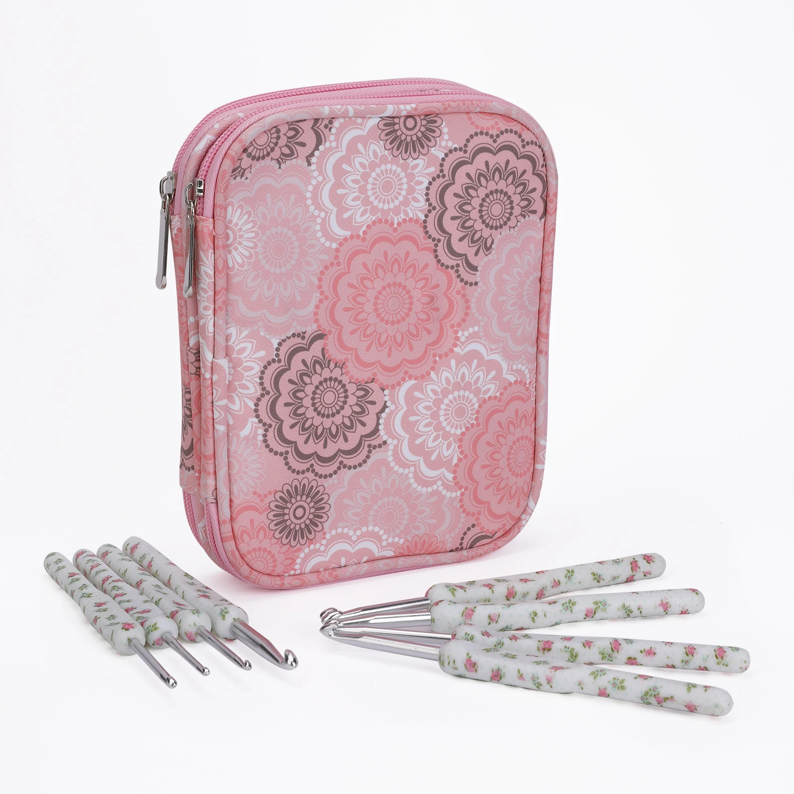 Looen Factory 2-Type Soft Hook Knitting Needles Small Size Silicone Crochet Set DIY Beginners Experienced Crafters Metal Gift